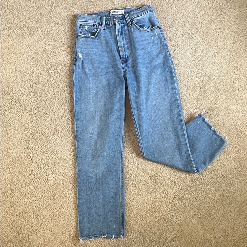 Abercrombie & Fitch Medium Blue Straight Leg Jeans